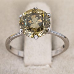 Ring - 18K White - 3.20ct. - Natural diamond - IGI