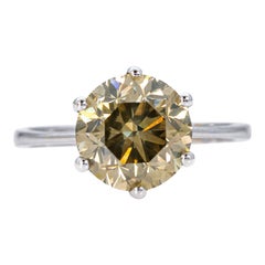 Ring - 18K White - 3.20ct. - Natural diamond - IGI