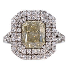 Ring - 18K White Gold - 3.23ct - Natural diamond - IGI