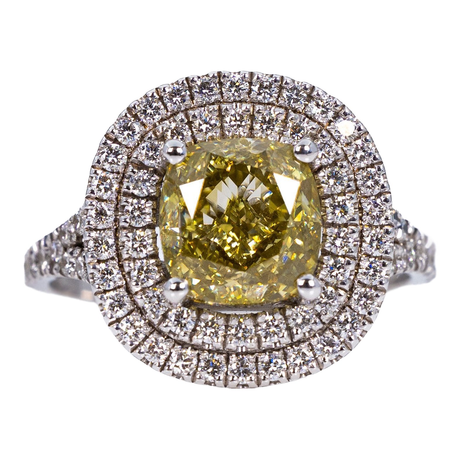 Ring – 18 Karat Weißgold – 3,75 Karat – Naturdiamant – IGI