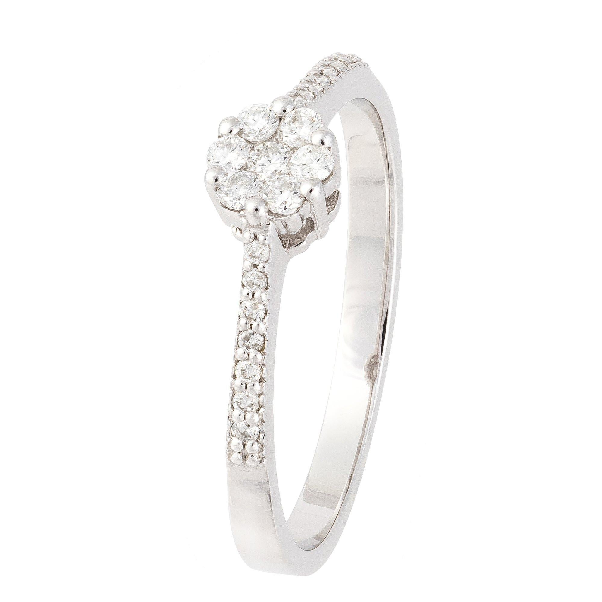 Anello in oro bianco 18K con diamante per lei In condizioni Nuovo in vendita a Genève, GE