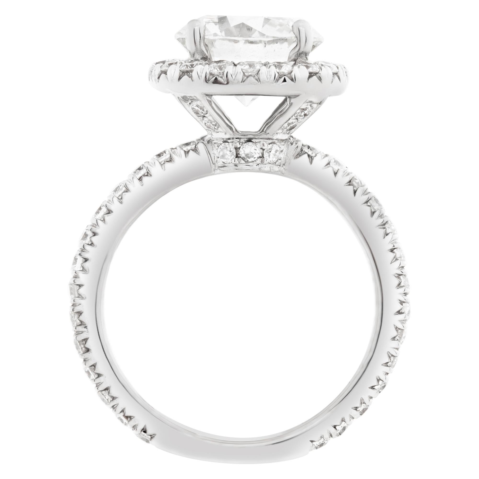 Ring 18k Weißgold, GIA-zertifizierter runder Diamant im Brillantschliff 2,11 Karat Damen