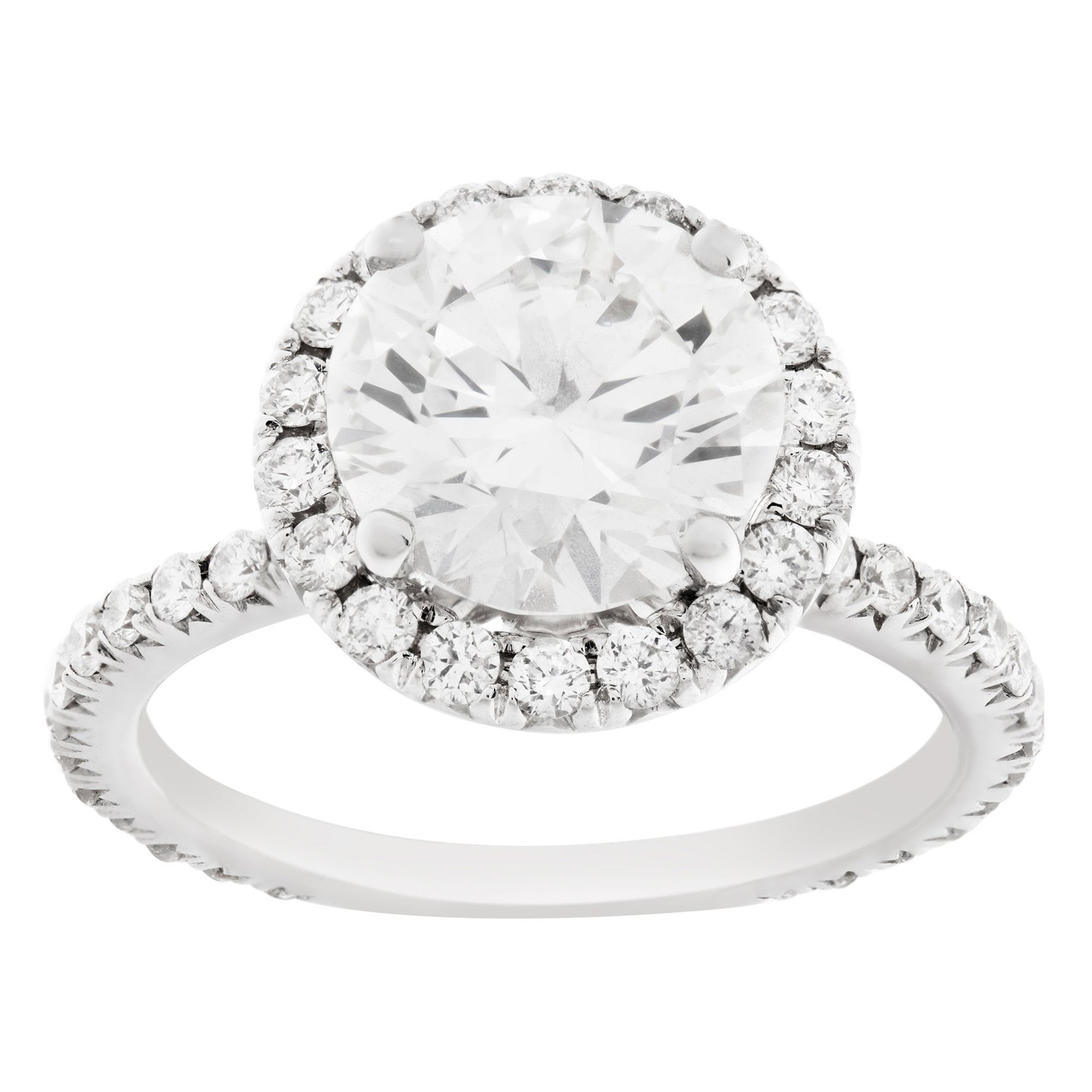 Ring 18k Weißgold, GIA-zertifizierter runder Diamant im Brillantschliff 2,11 Karat