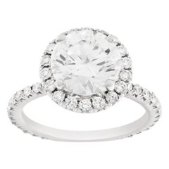 Ring 18k Weißgold, GIA-zertifizierter runder Diamant im Brillantschliff 2,11 Karat