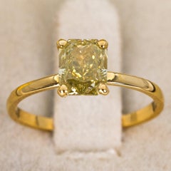 Ring - 18K Yellow - 1.51ct. - Natural diamond - IGI