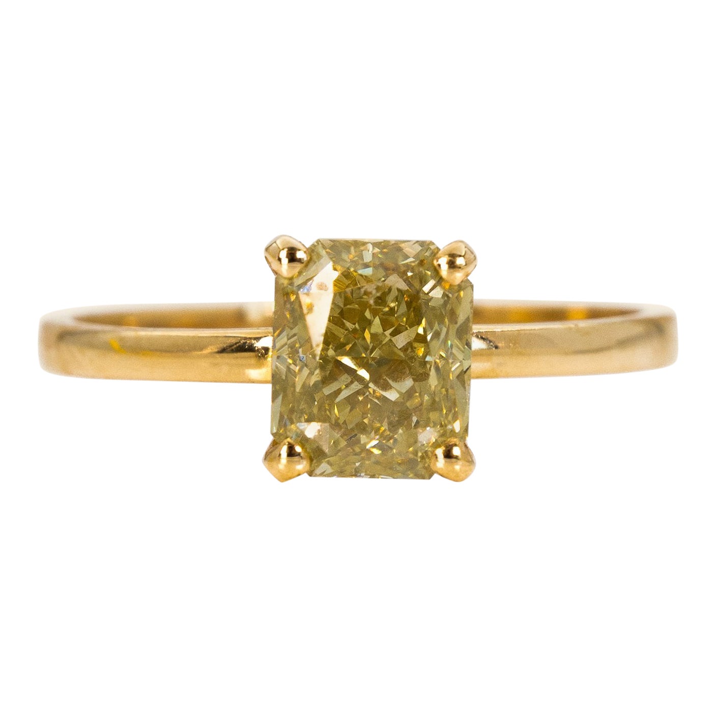 Ring - 18K Yellow - 1.51ct. - Natural diamond - IGI