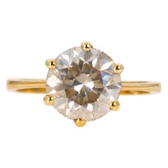 Ring - 18K Yellow - 3.16ct. - Natural diamond - IGI