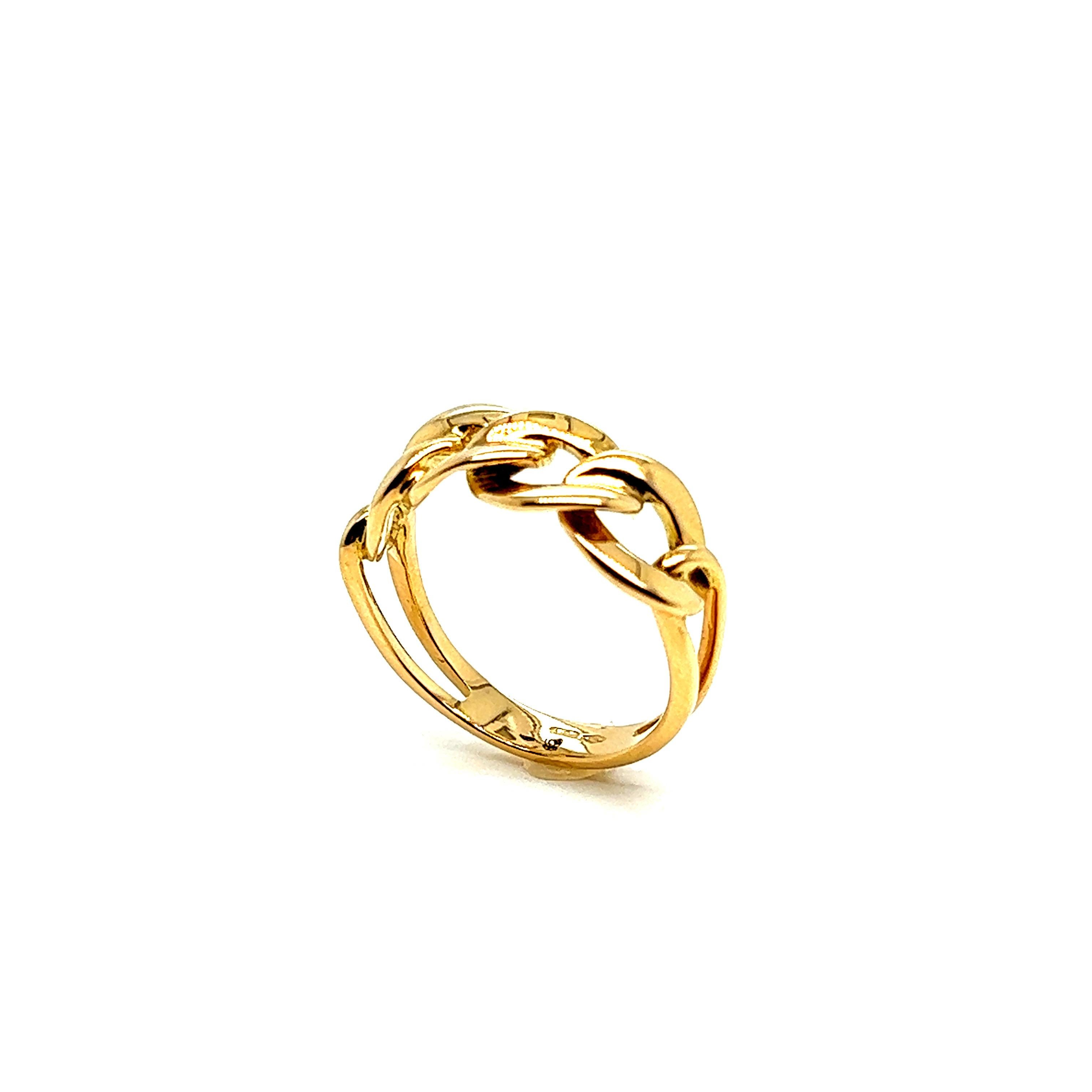 French Ring 4 Small Braided Rings Yellow Gold 18 Karat For Sale 5
