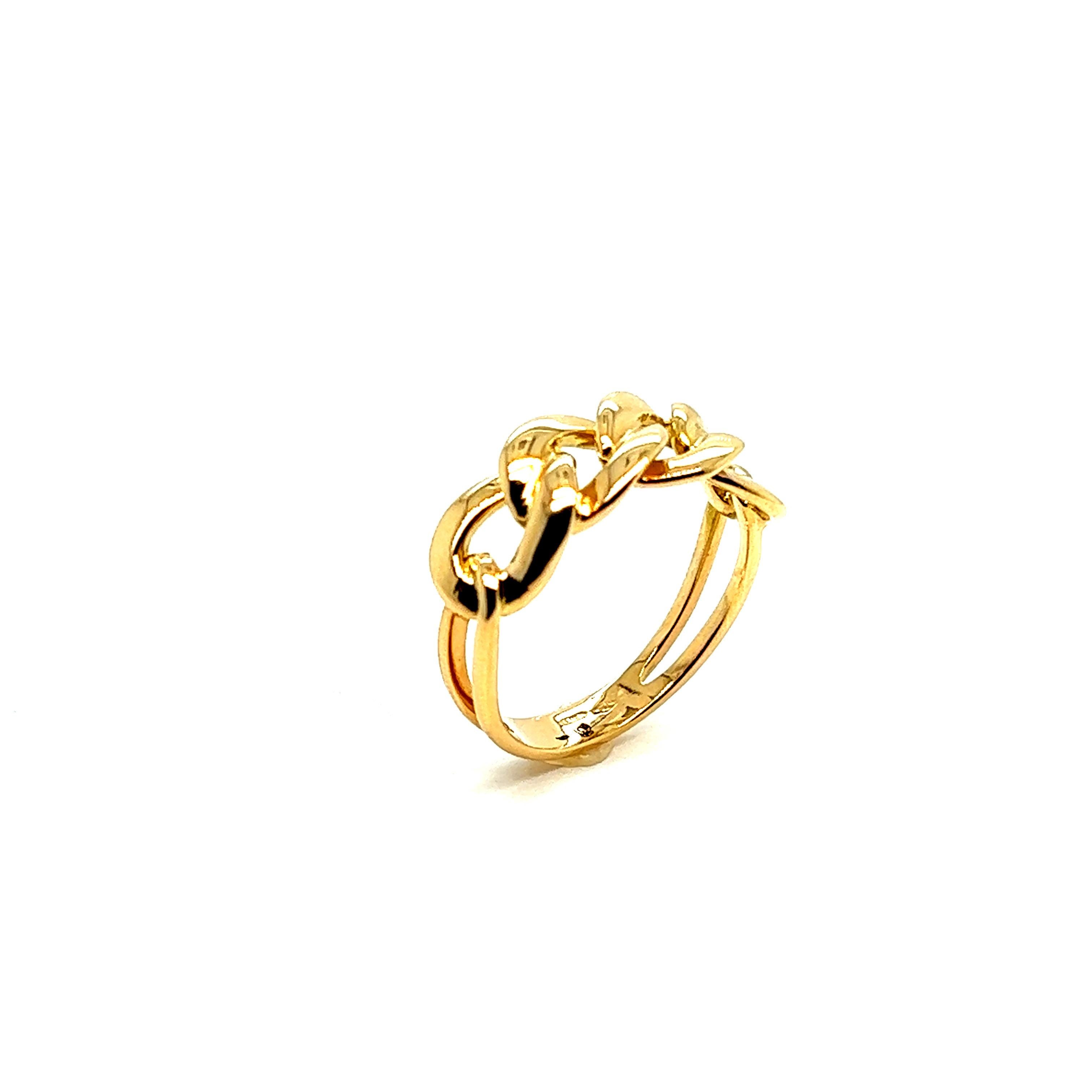 Modern French Ring 4 Small Braided Rings Yellow Gold 18 Karat For Sale