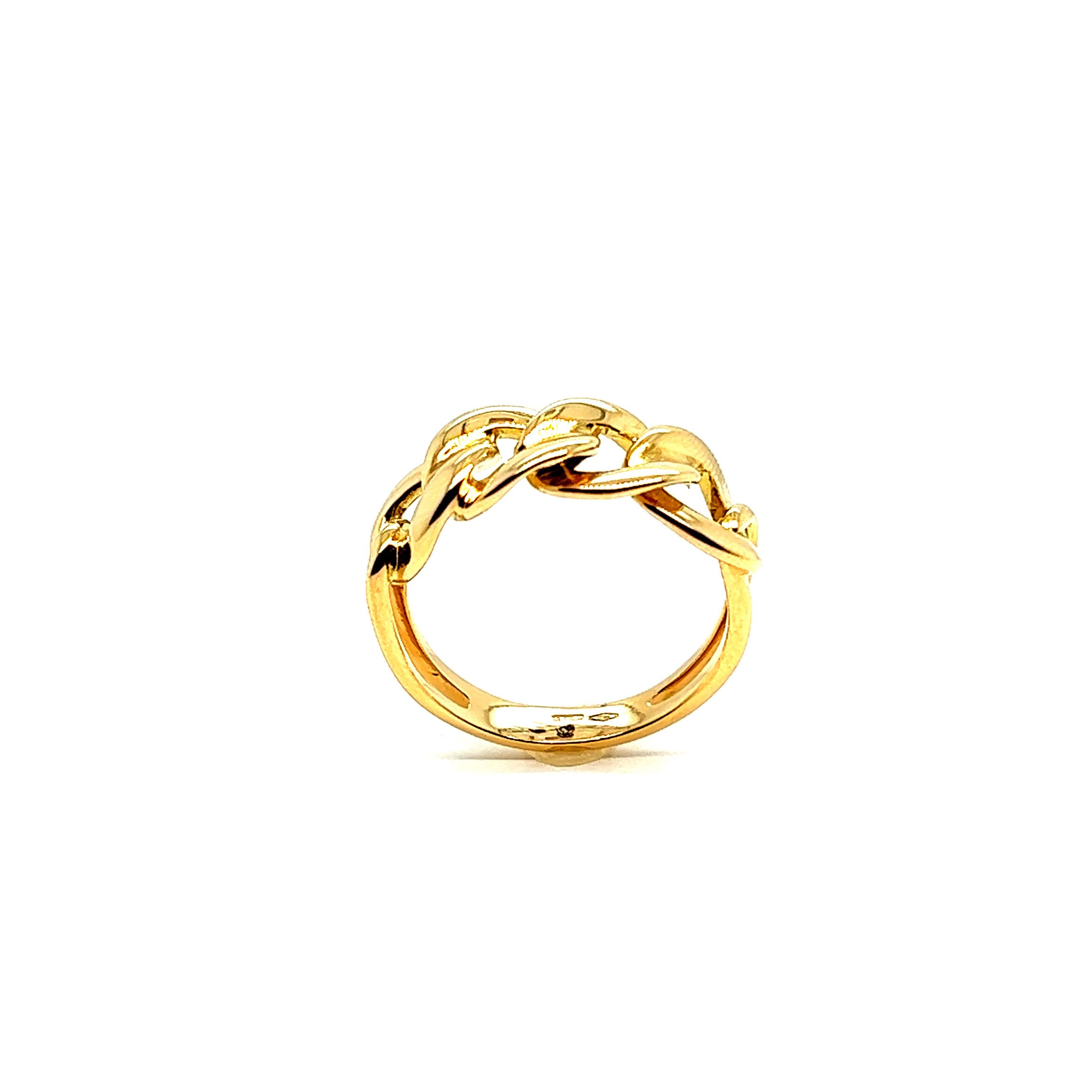 French Ring 4 Small Braided Rings Yellow Gold 18 Karat For Sale 1