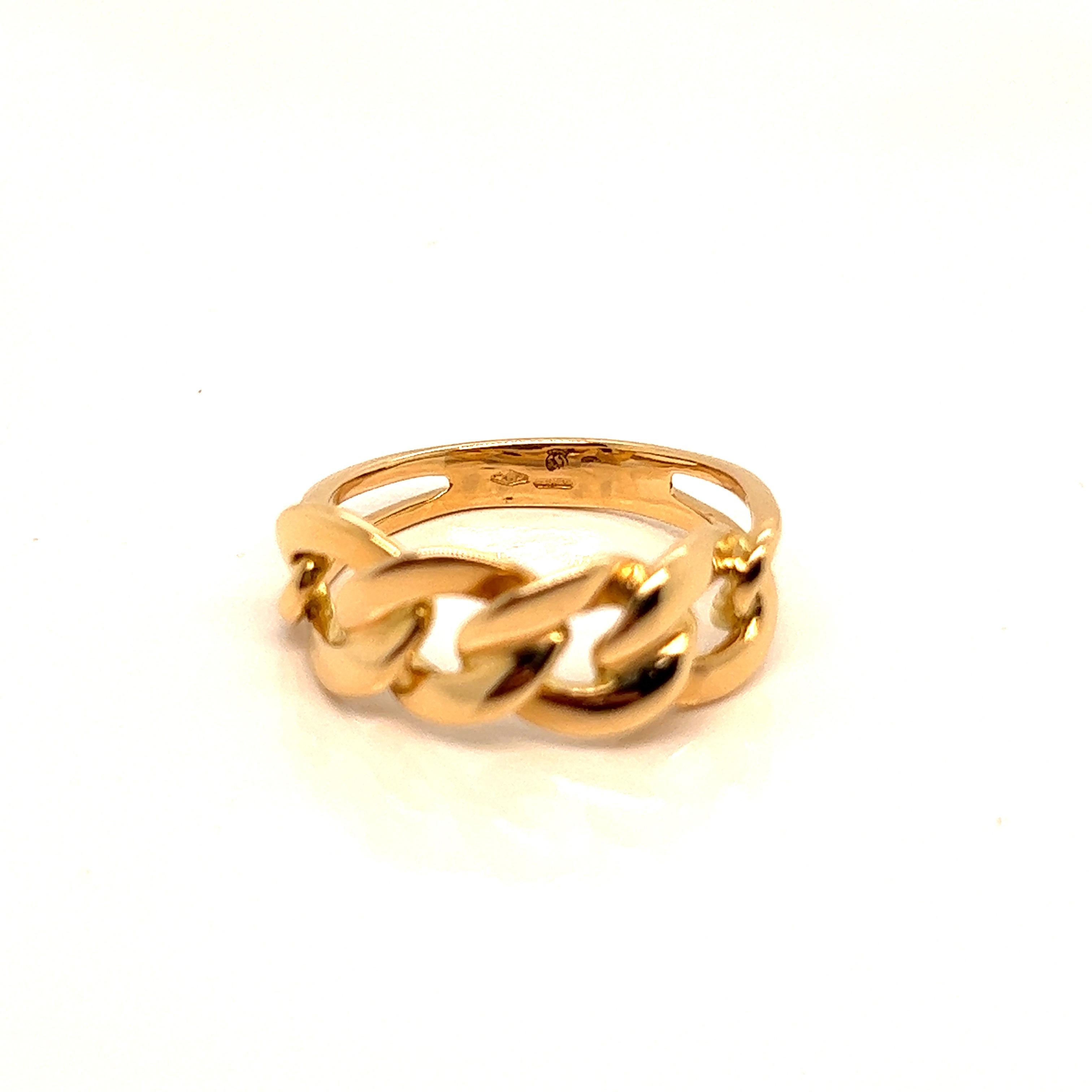 French Ring 4 Small Braided Rings Yellow Gold 18 Karat For Sale 2