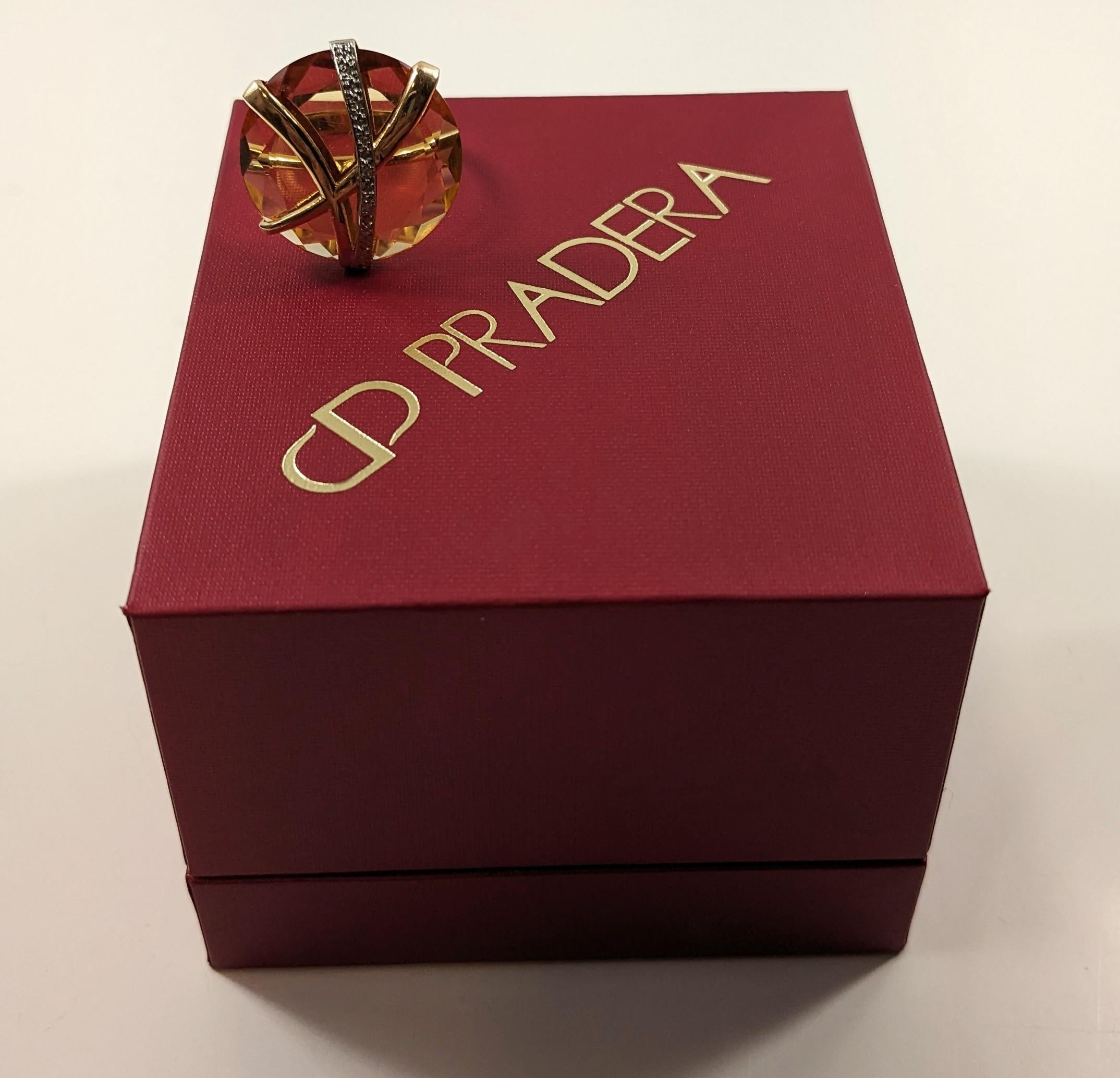 Anillo de oro amarillo de 18 quilates con  Cuarzo citrino ahumado facetado 1