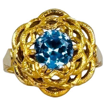 Ring 18k Gelbgold mit Topas von 1,5 Karat Cocktail Ring im Angebot