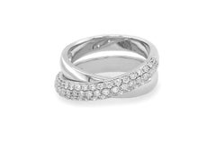 Ring 18kt Gold 64 Diamonds Criss Cross Wedding Band