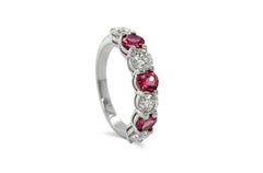 Ring 18kt Gold Half Band Tourmalines & Diamonds