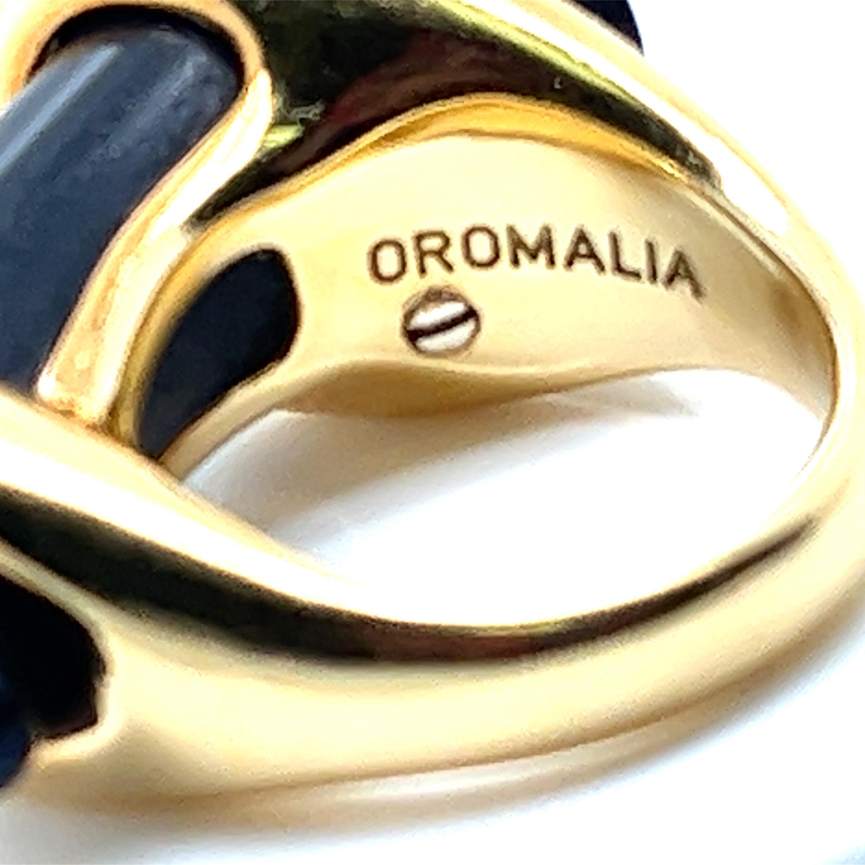 Ring 18Kt Yellow Gold, wood and Diamonds Italy Oromalia designer  For Sale 5