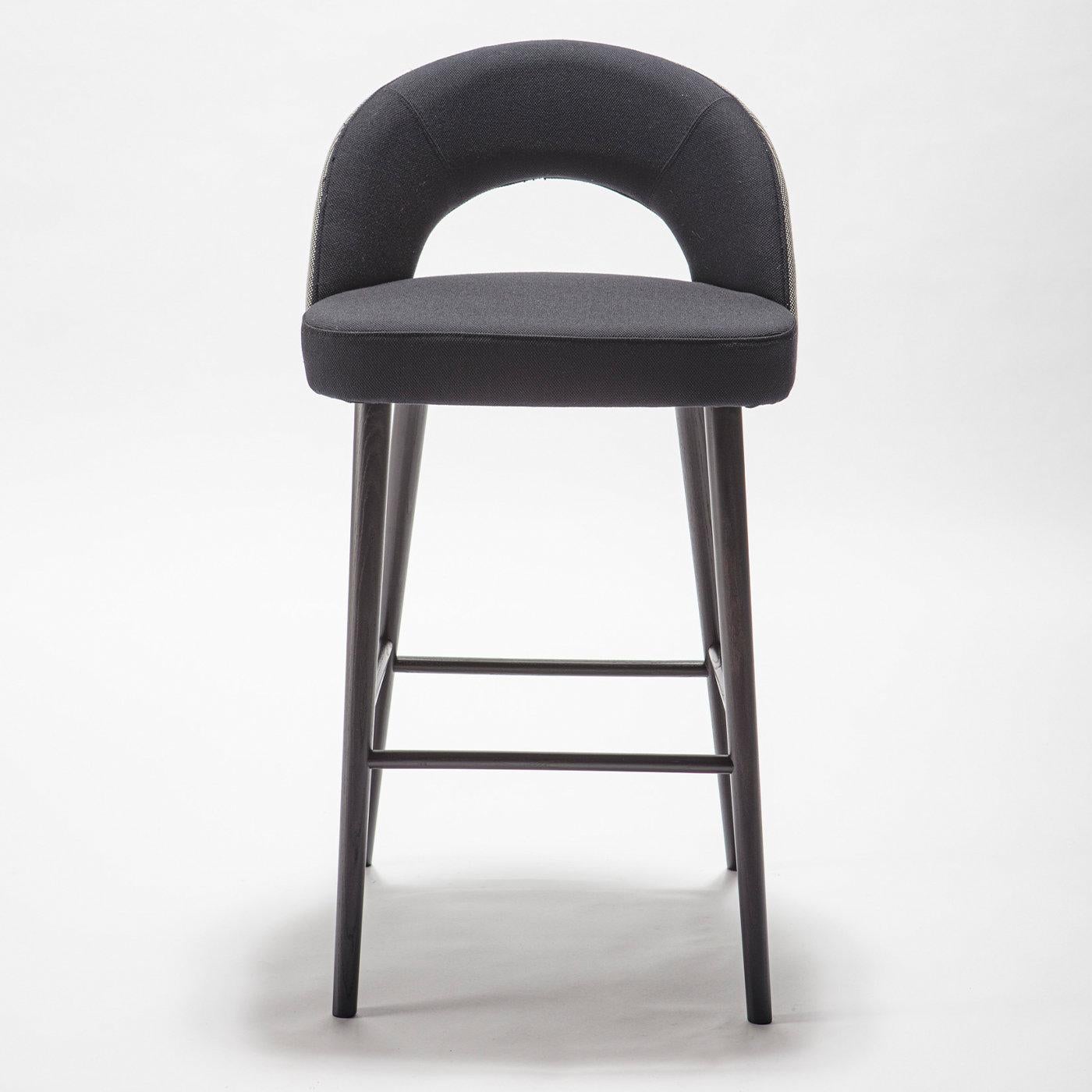 Contemporary Ring 2-Tone Gray Bar Stool For Sale