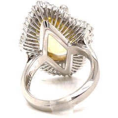 RING-3.68 Carat Certified Unheated Ceylon Yellow Sapphire and 3.50 CTW Diamonds