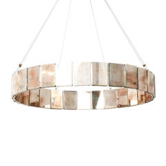 Ring 80 Modern Contemporary Silver Glass Pendant Lamp Chandelier