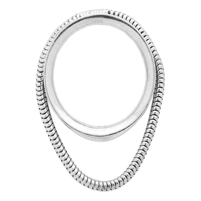 Ring 924 Sterling Silver Short Snake Chain Movement Greek Jewelry For Sale