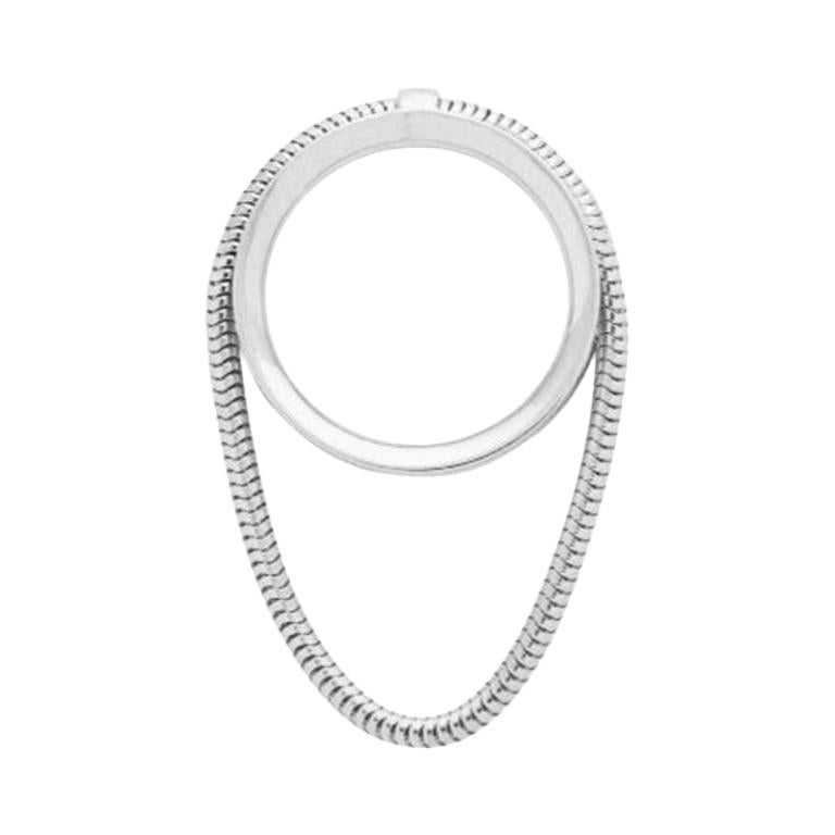 Ring 924 Sterling Silver Snake Chain Movement Greek Jewelry For Sale