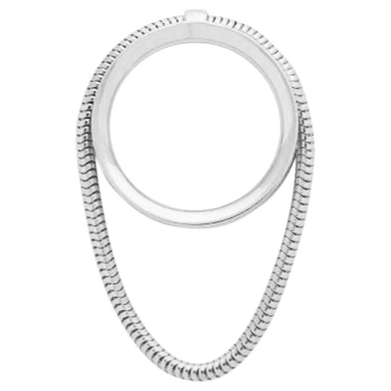 Ring 924 Sterling Silver Snake Chain Movement Greek Jewelry For Sale
