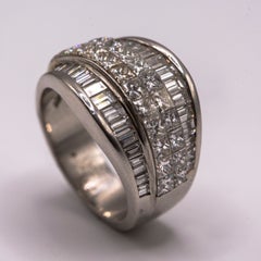 Bague en platine 950 avec diamants fins de 3,07 carats