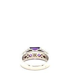 Ring Amethyste 2, 12 Carats Diamonds 8, 51 Carats White Gold 18 Carats