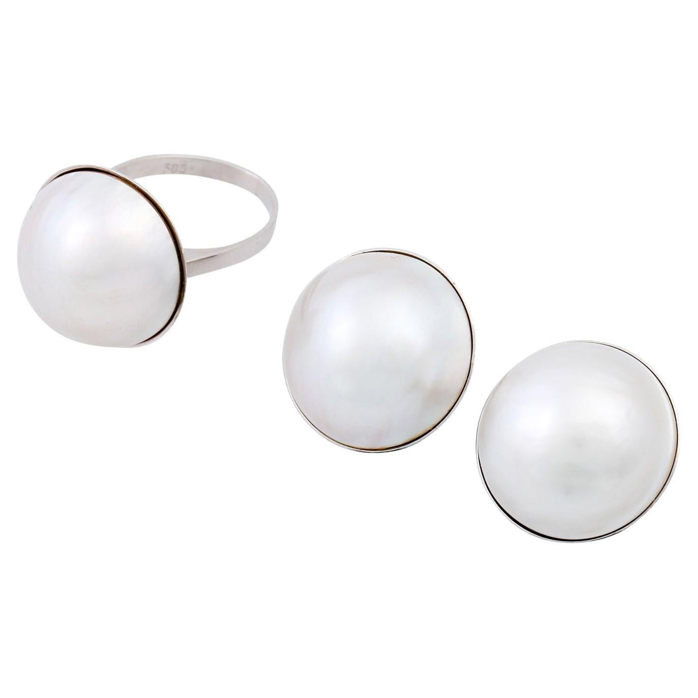 Mabe Pearl ClipOn Earrings with Diamond at 1stDibs ladies of