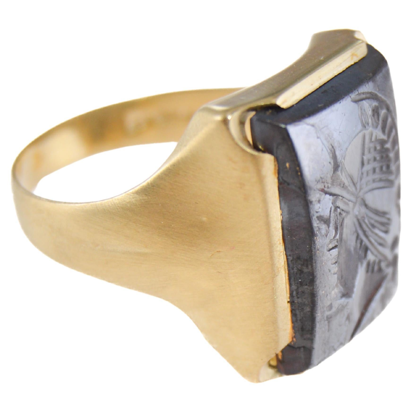 10kt Solid Gold Hand Constructed Art Deco Ring For Sale 3
