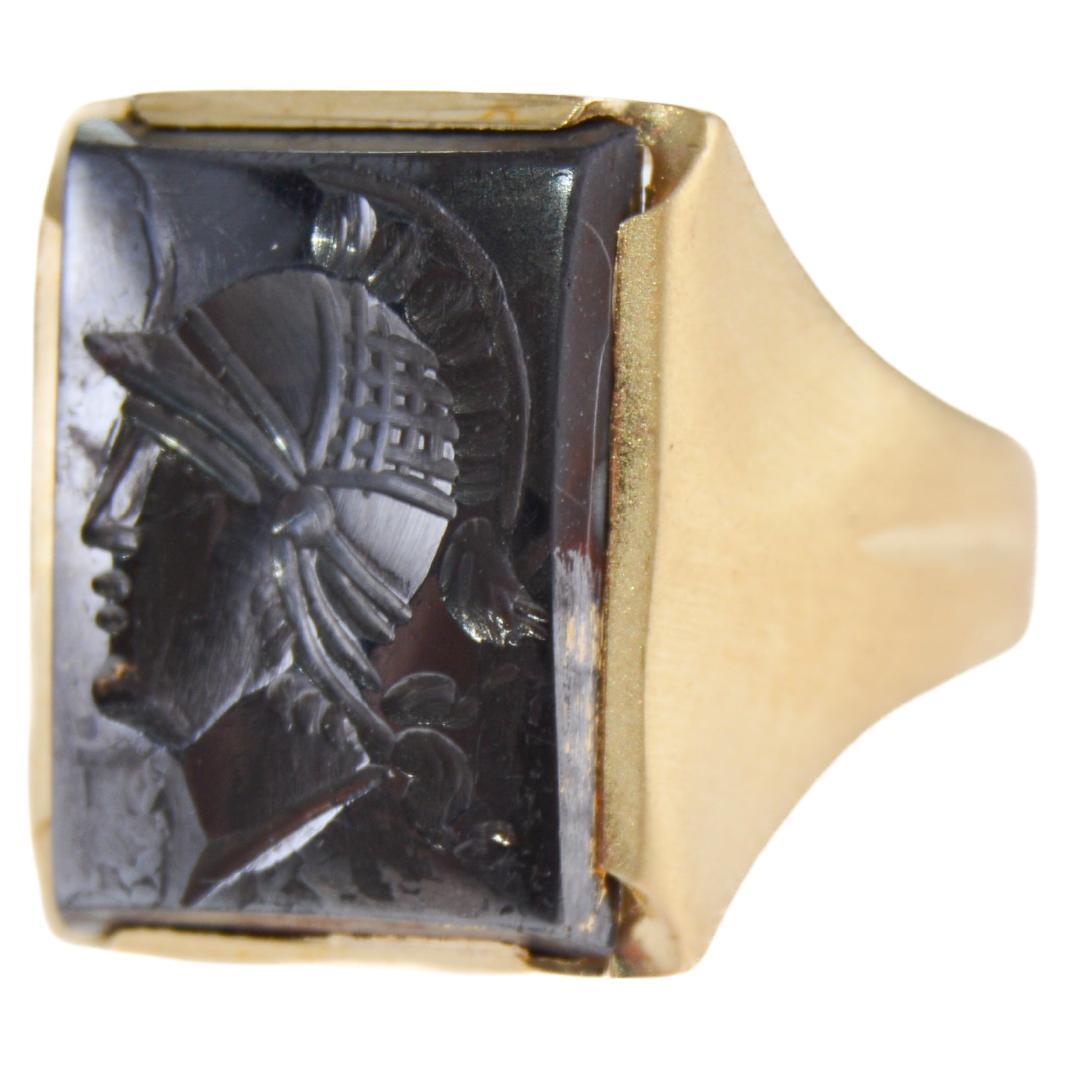 10kt Solid Gold Hand Constructed Art Deco Ring For Sale 5