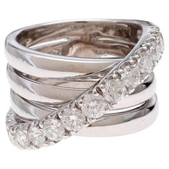 Ring Bands Diamonds 1.6 Ct White Gold 18 Karat