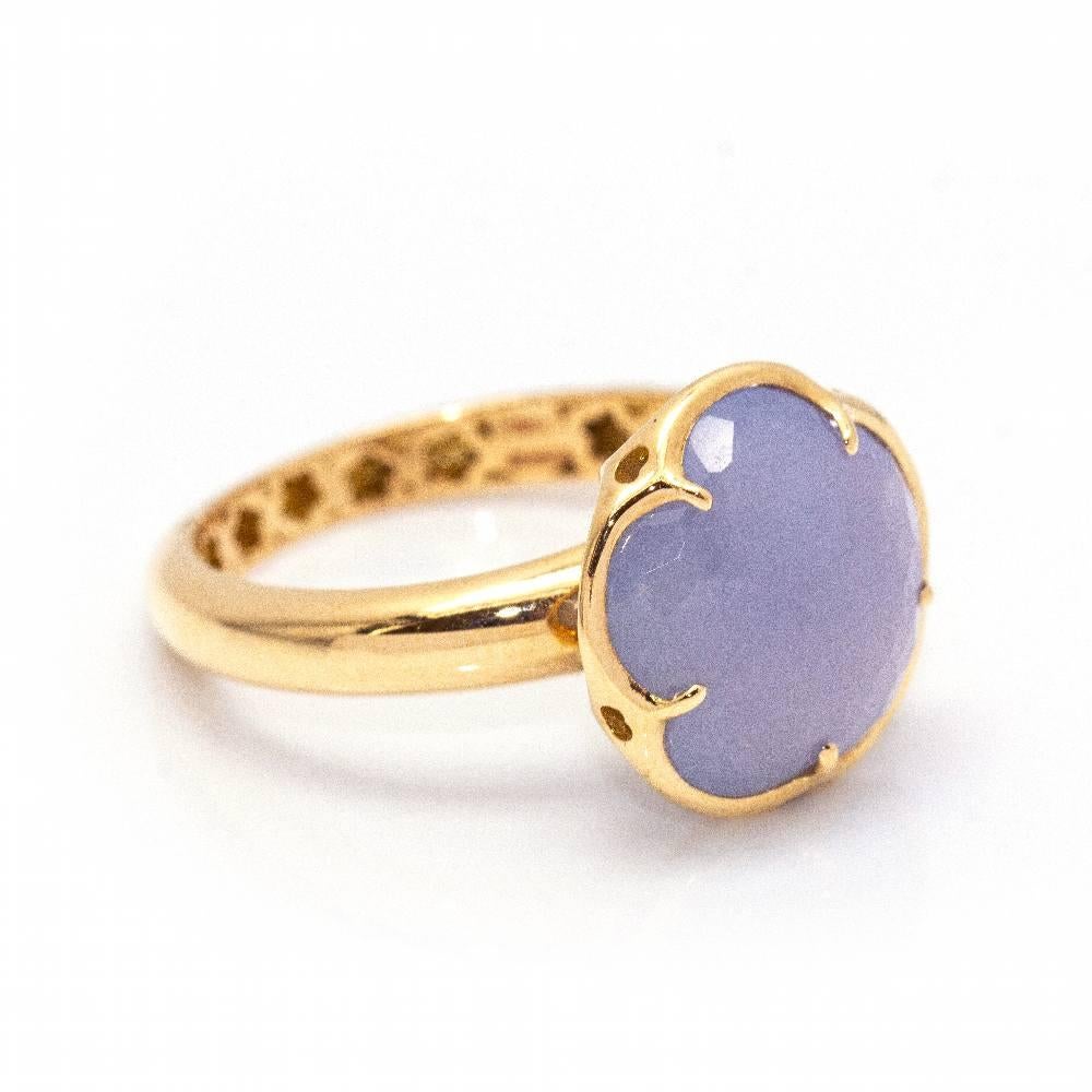 PASQUALE BRUNI's BON TON floral collection ring in gold and chalcedony for women : Size 13 : 18 kt. rose gold : 3,87 grams : Brand new item : Ref.D361620UZ