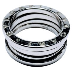 Ring Bulgari B Zero 1 Three Row Bands White Gold 18 Karat