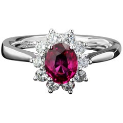 Ring Burmese Unheated Ruby natural Gold Promise Engagement ring