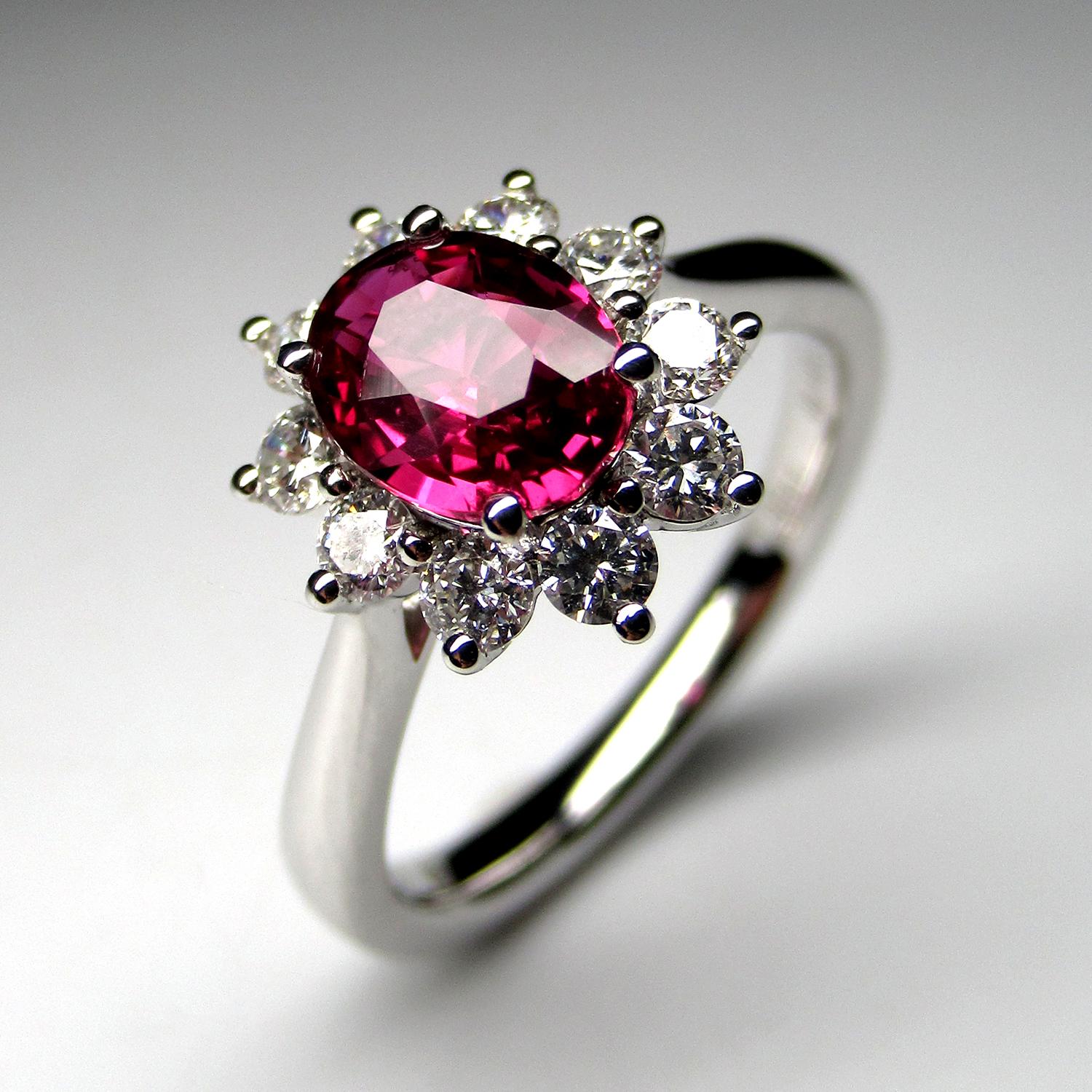 Art Deco Ring Burmese Unheated Ruby natural Gold Promise Engagement ring For Sale