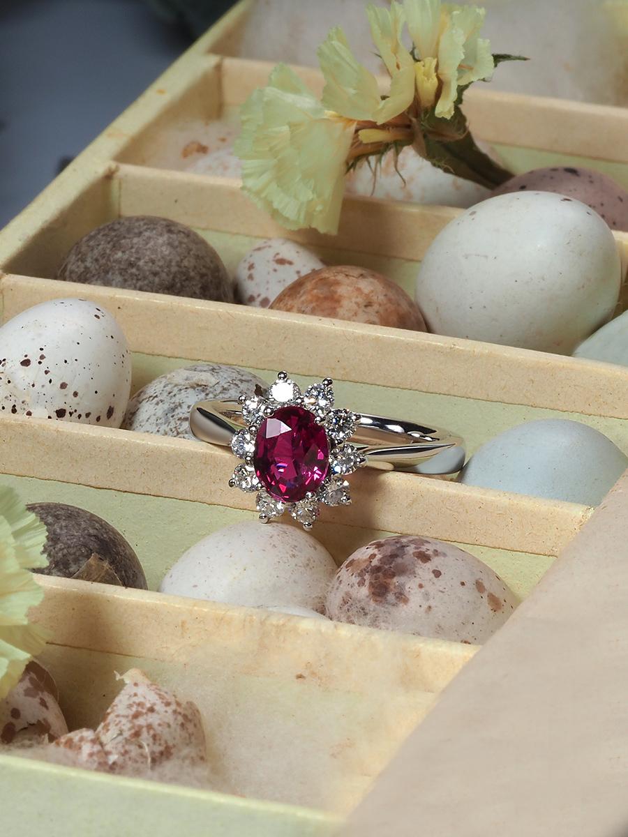 Ring Burmese Unheated Ruby natural Gold Promise Engagement ring For Sale 1