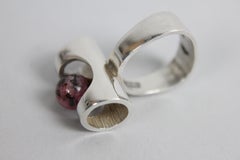 Ring by Henning Ulrichsen, Denmark 1960s, Sterling Silver and Rhodonite