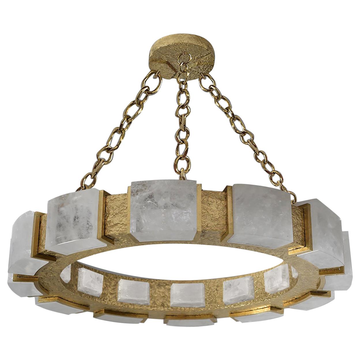 RING23 Rock Crystal Chandelier By Phoenix For Sale