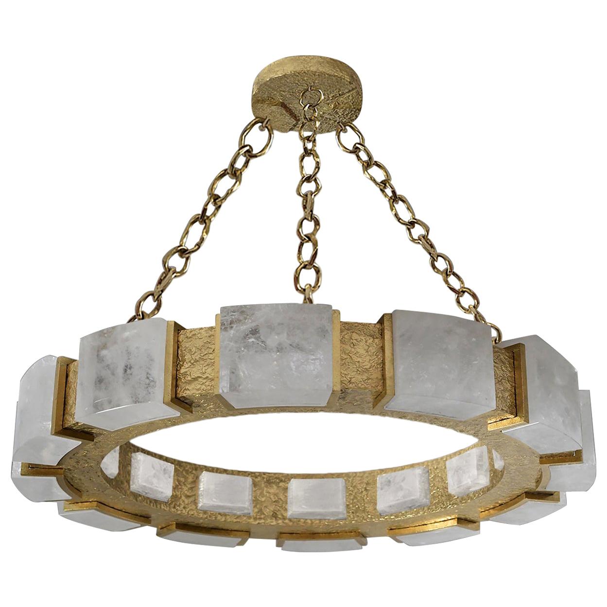 RING29 Rock Crystal Chandelier By Phoenix For Sale