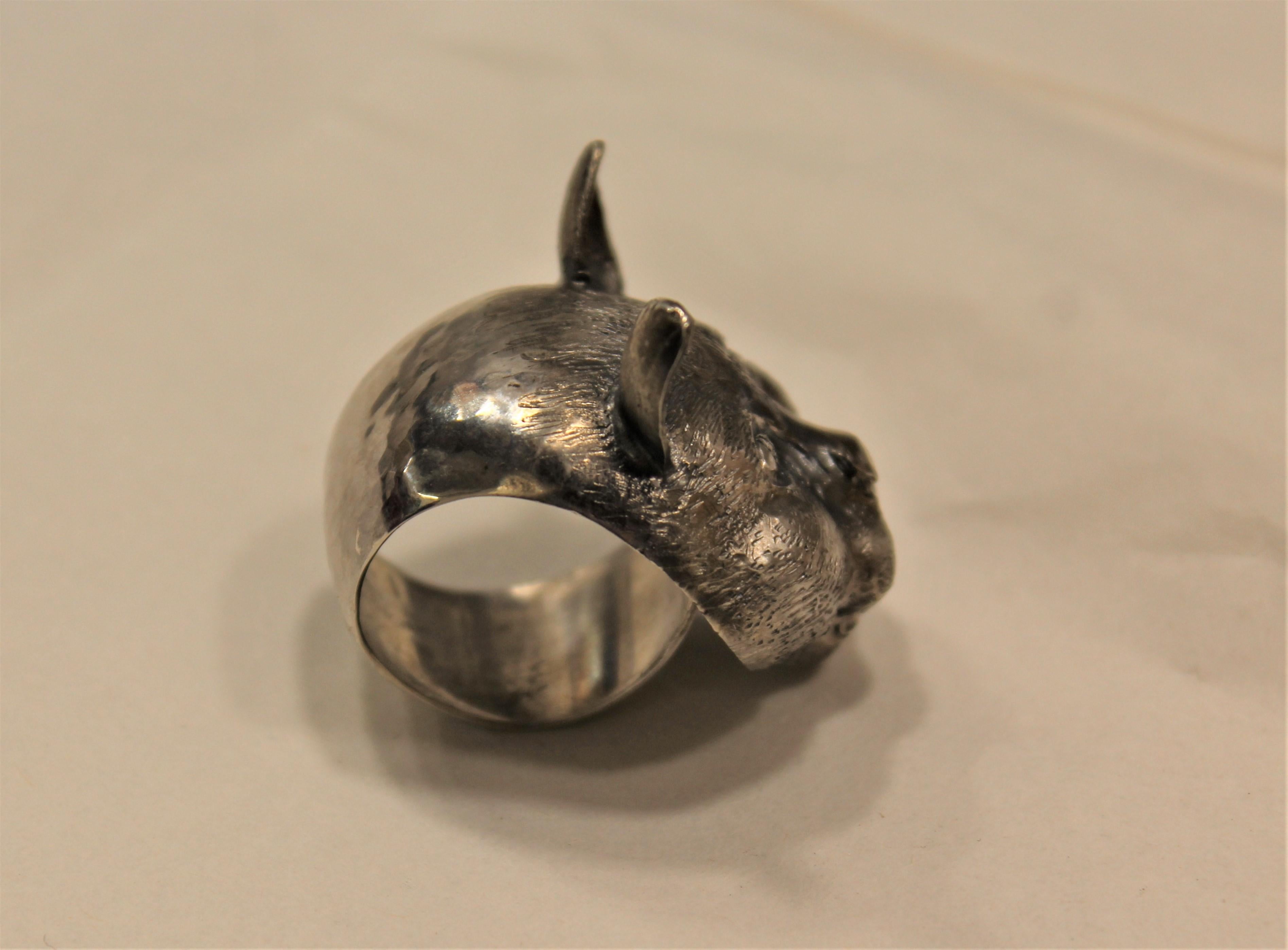 Anello, Gatto, Argento Sterling, Hand Made in Italy, pezzo unico, regalo unico in vendita 1