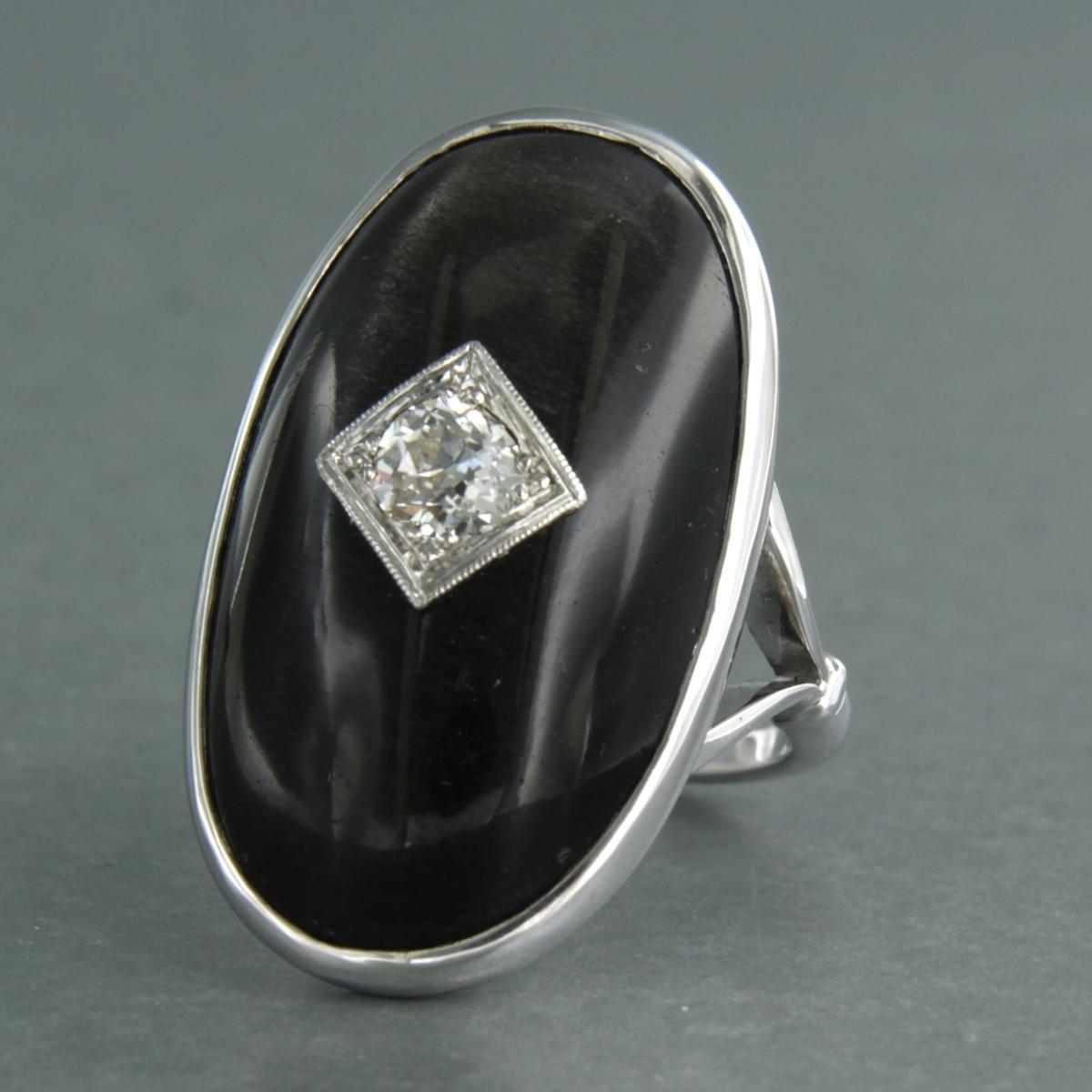 Bague Œil de chat avec diamant taille ancienne jusqu'à 0,50 ct Or 14k 9,9 grammes Pour femmes en vente