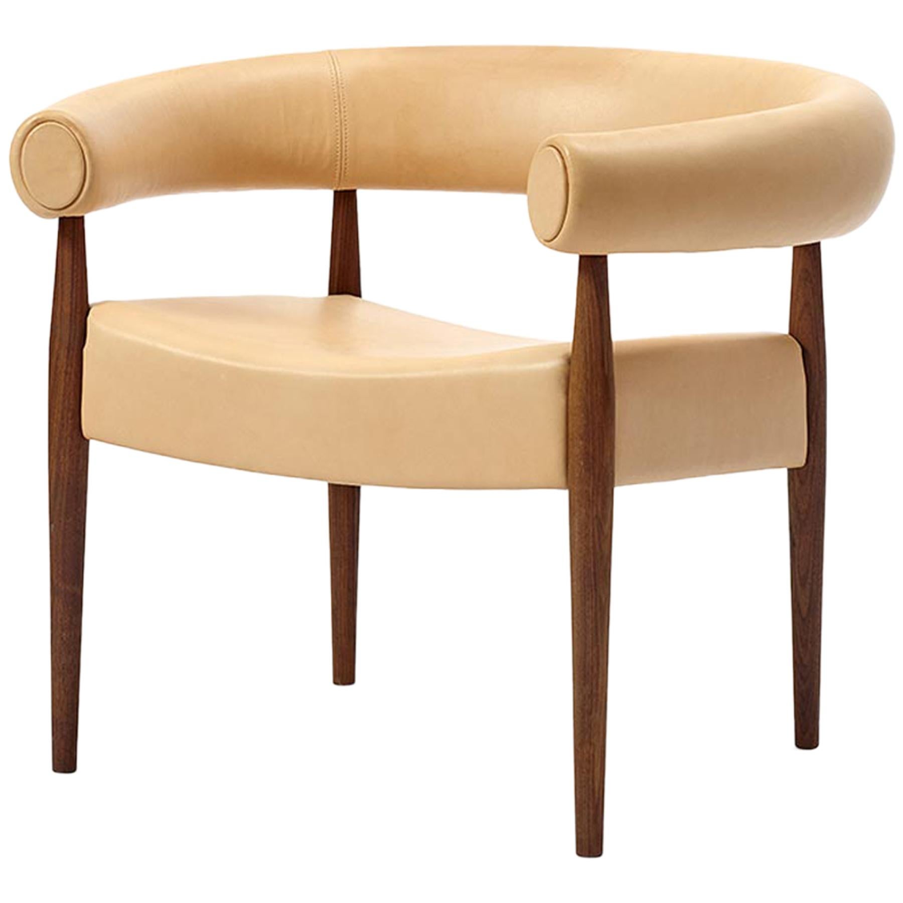 Ring Chair, Nanna & Jorgen Ditzel, Leather, Oiled Walnut