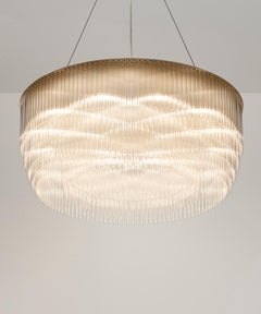 Ring Chandelier 1500mm / 59" in Brass-based Bronze with Tapered Glass Profile