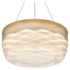Ring Chandelier 1500mm / 59" in Brushed Brass with Tapered Glass Profile
