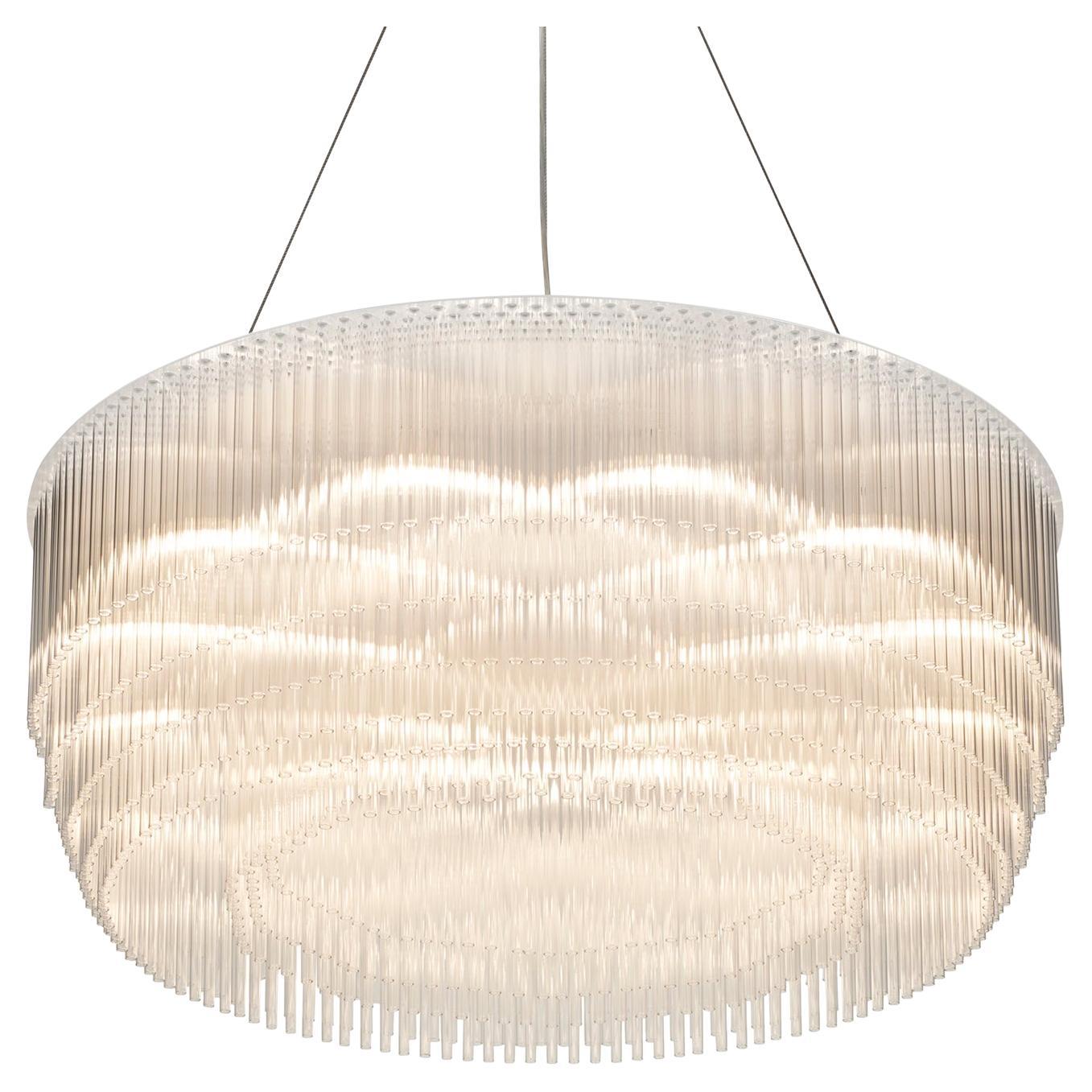Ring Chandelier 750mm / 29.5" in Polished Chrome with Tapered Glass Profile