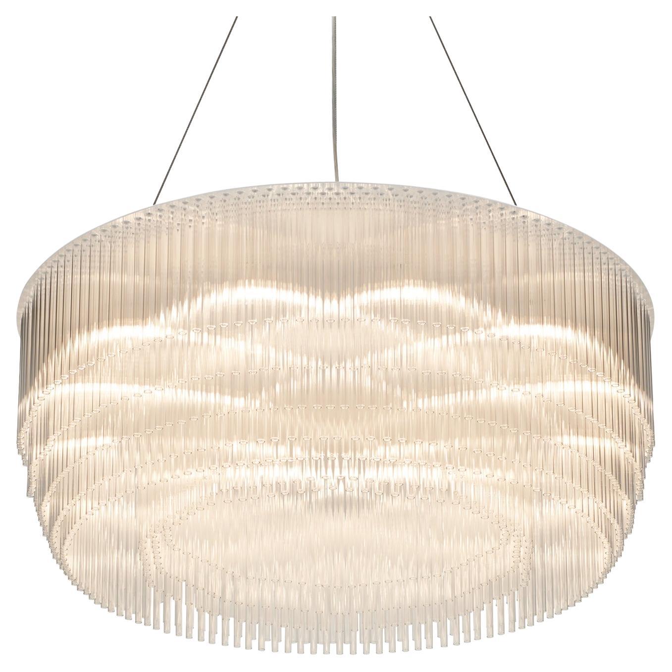 Ring Chandelier 900mm / 35.5" in Powdercoat with Tapered Glass Profile