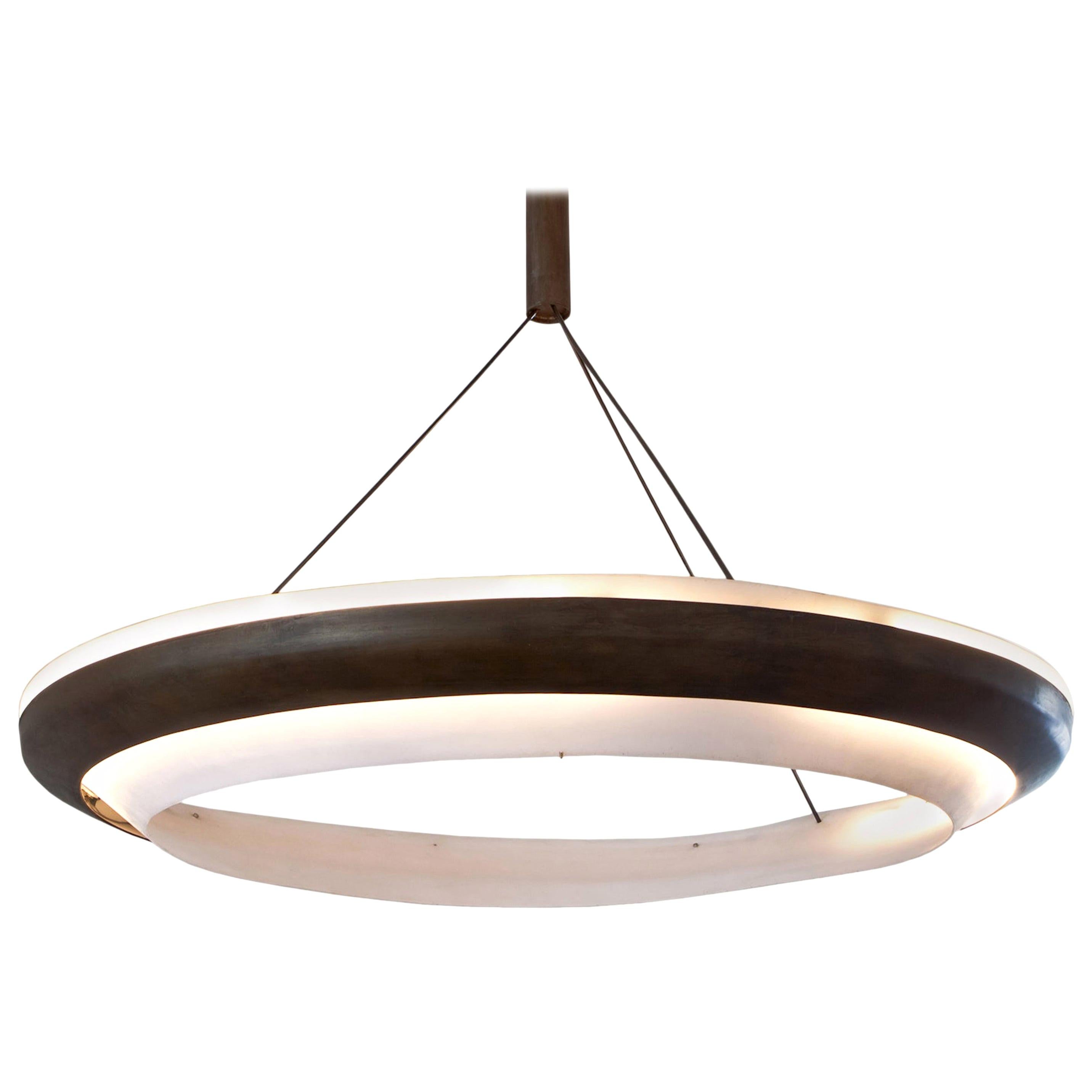 Ring, Chandelier, Chemical Blackened Iron, Thermoformed Polycarbonate LED or T5 