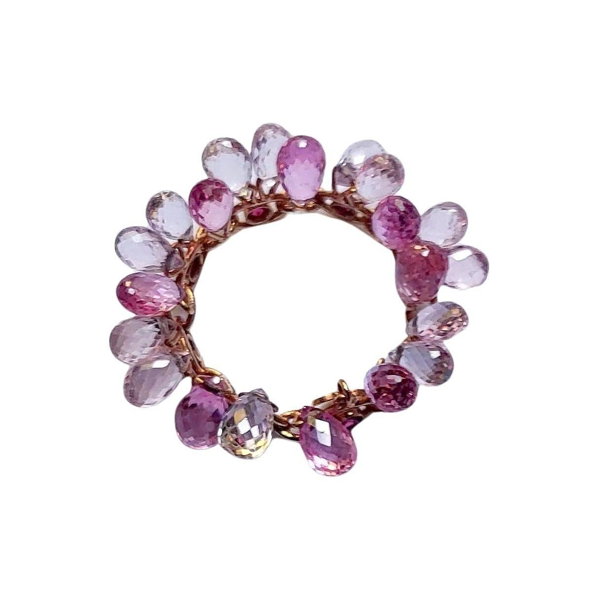 Ring Chopard Rose Gold Pink and White Saphires Rubellites For Sale 1