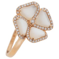 Ring: Cocktailring 0.25 ct. Diamonds Brilliant Cut Mother-of-Pearl 18K Rose Gold